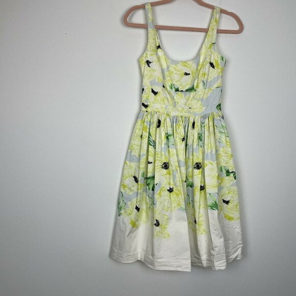 French Connection Sun Dress Yellow Flowers Size 4 - Picture 1 of 7
